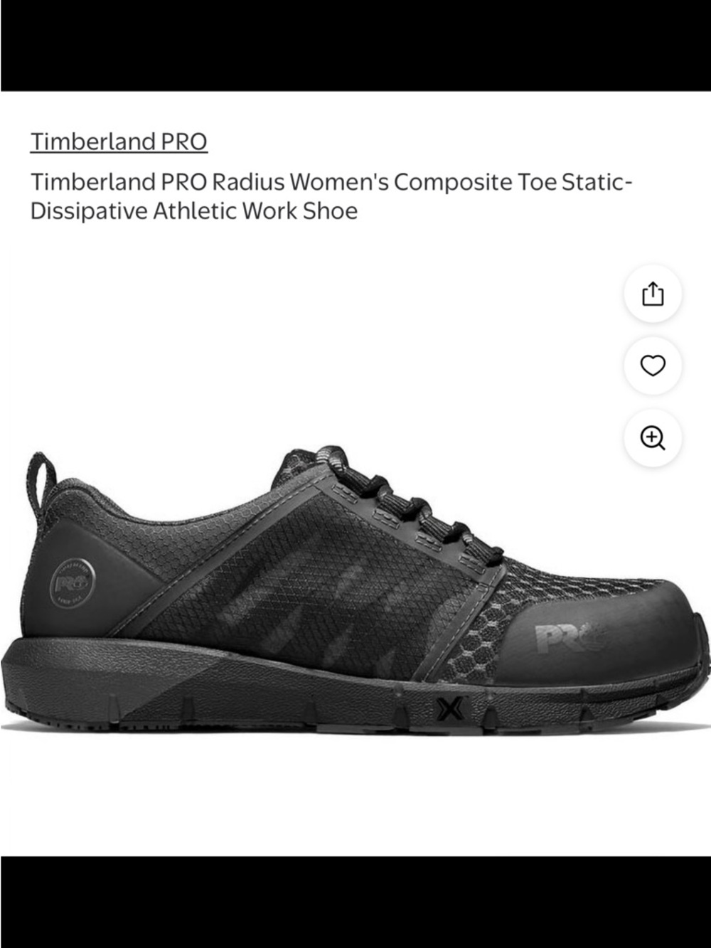 Timberland PRO Black Women's Composite-Toe Work Sneaker